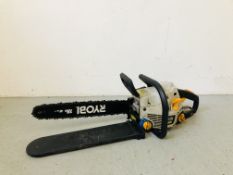 RYOBI PCN 4545 PETROL CHAIN SAW WITH 18 INCH FITTED BAR - SOLD AS SEEN.