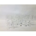 A SET OF FOUR ELEGANT WATERFORD MARQUIS WINE GLASSES PLUS TWO FURTHER GLASSES UNMARKED ALONG WITH