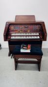 A LOWREY PROMENADE LX400 ELECTRIC ORGAN COMPLETE WITH LOWREY STOOL,