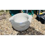 A STONEWORK DECORATIVE GARDEN PLANTER DIAMETER 48CM.