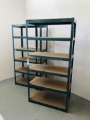 TWO SIX TIER METAL SHELVING UNITS