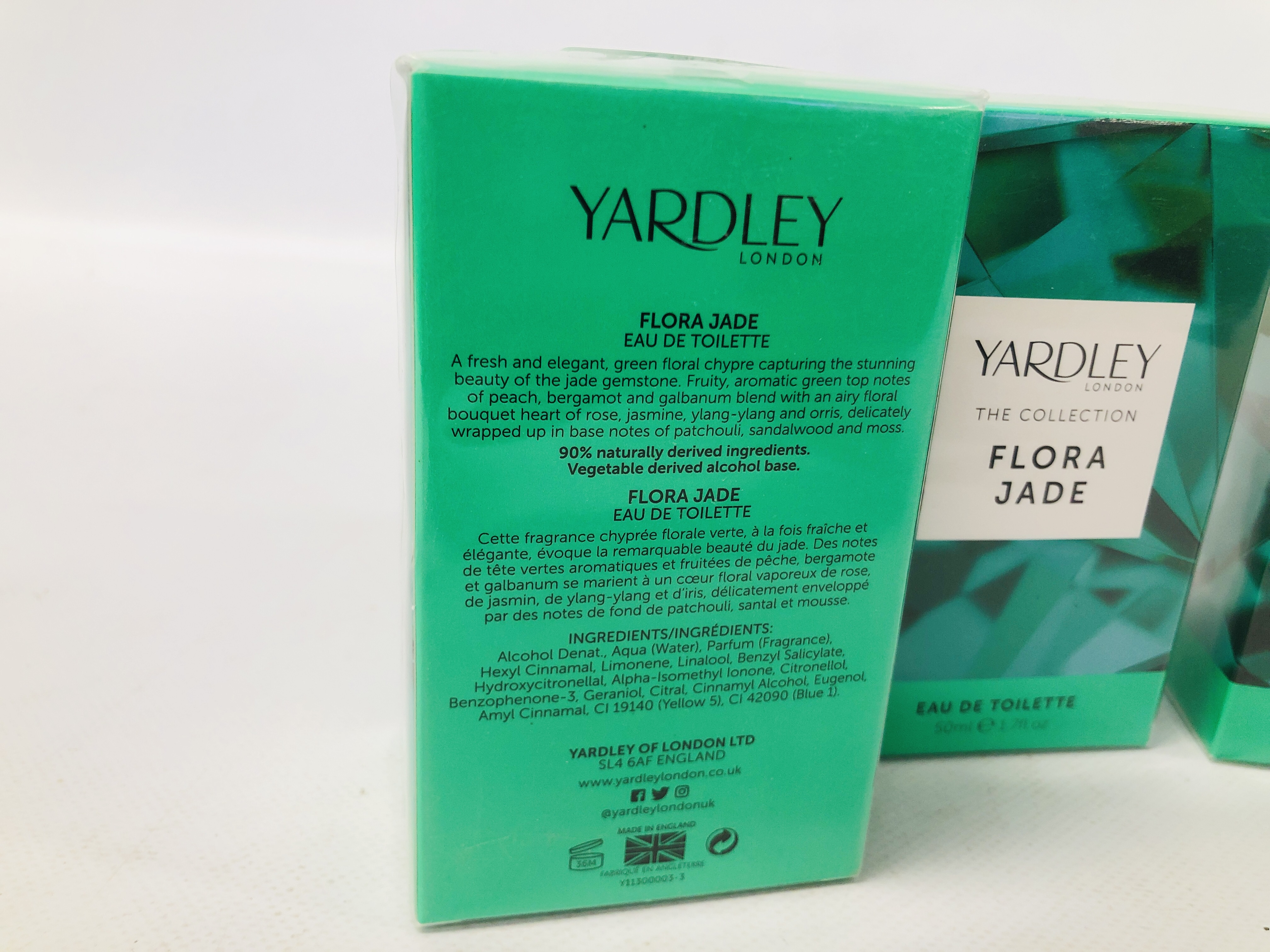 4 X BOTTLES OF YARDLEY THE COLLECTION "FLORA JADE" EAU DE TOILETTE 50ML (SEALED NEW IN ORIGINAL - Image 2 of 2