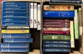 TWO BOXES CONTAINING A COLLECTION OF FOLIO SOCIETY BOOKS COMPLETE WITH SLEEVES INCLUDING BOX SETS -