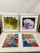 TWO MODERN UNFRAMED JANICE SYLVIA BROCK PRINTS INCLUDING ORANGE PLATTER AND LEMON BLOSSOM PLUS 2