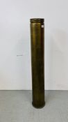 A LARGE 6" MK N5 GUN N2 BRASS SHELL CASE HEIGHT 118CM.