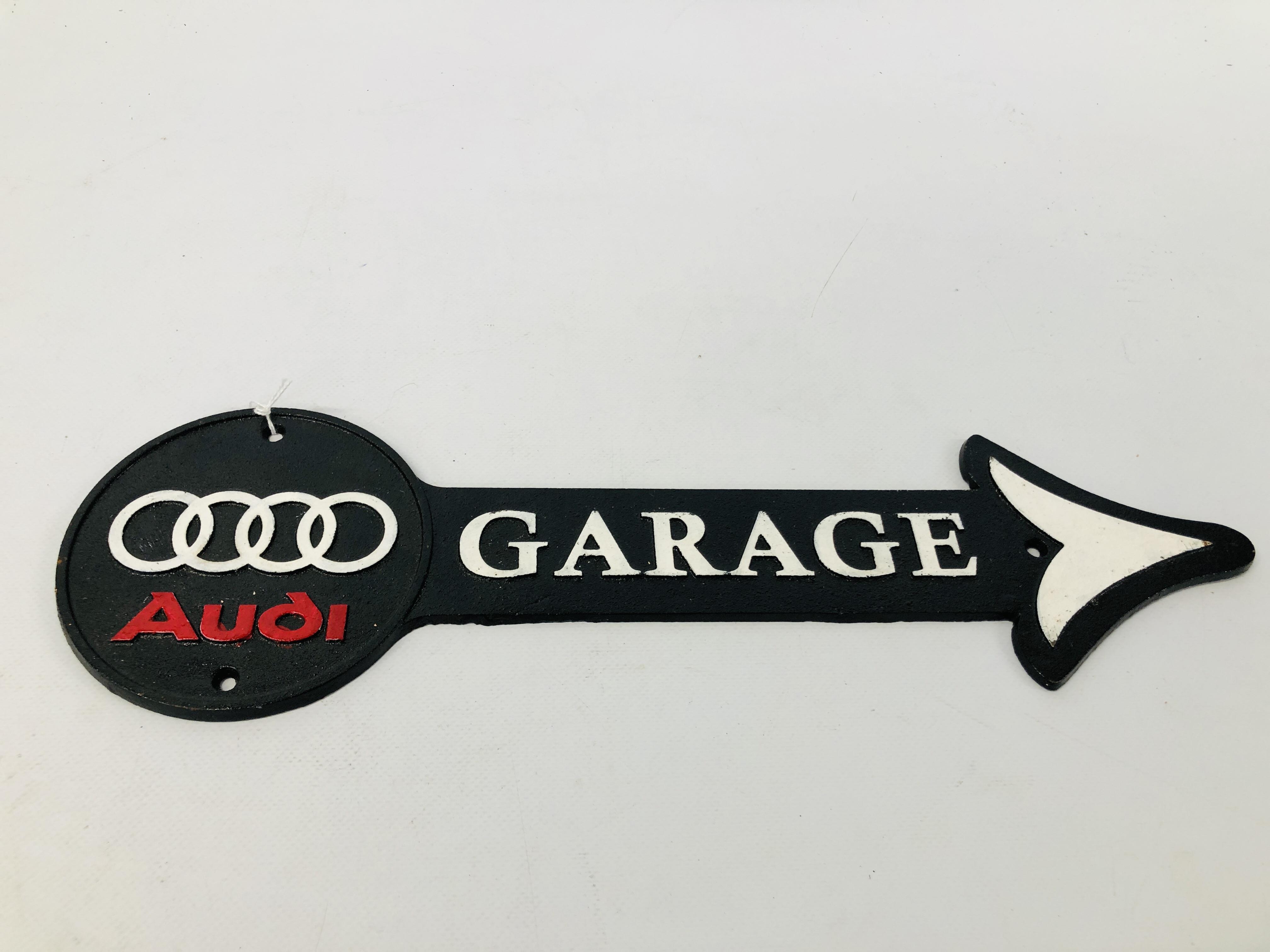 (R) AUDI GARAGE ARROW SIGN