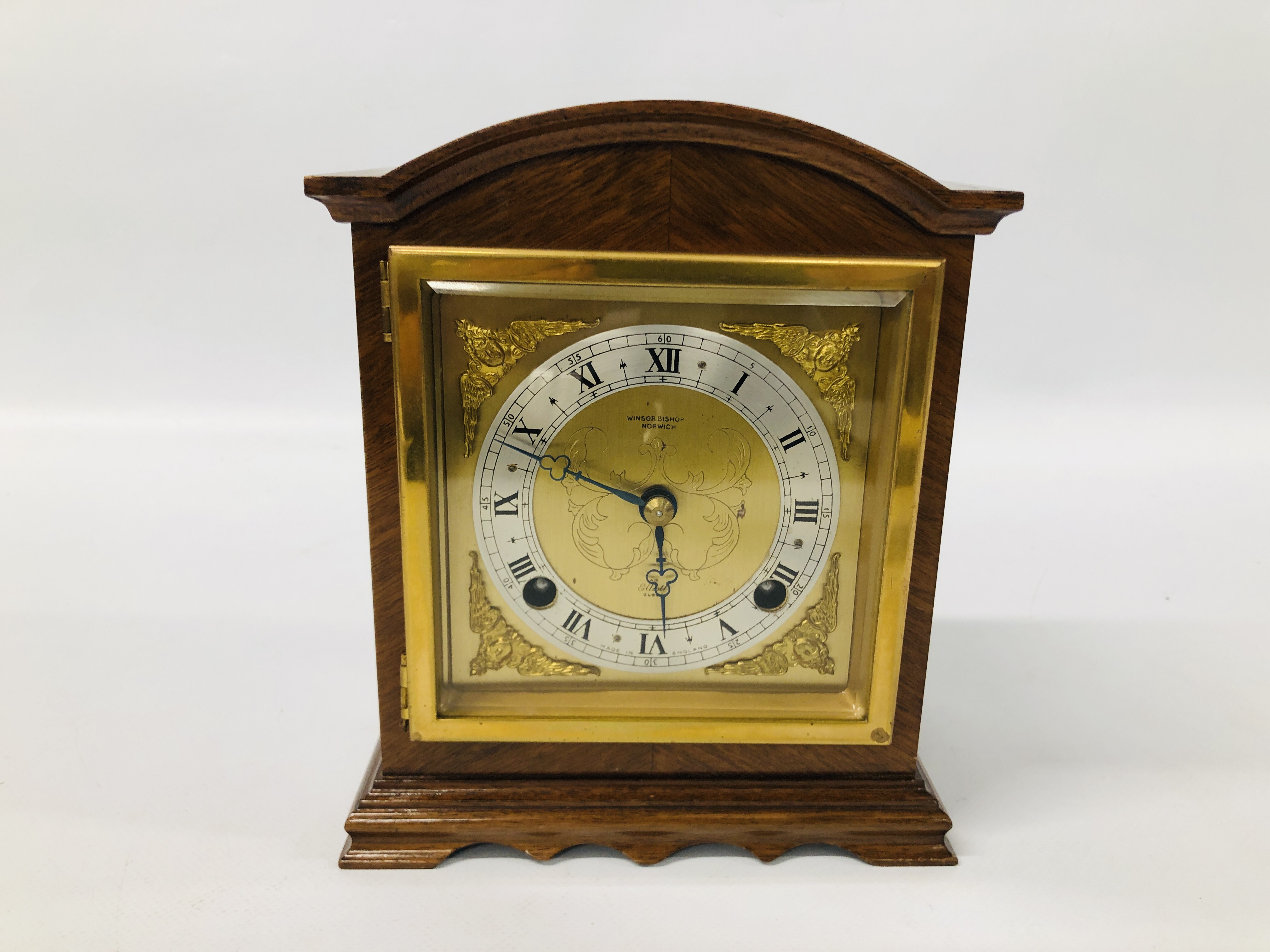 WINSOR BISHOP MANTEL CLOCK H 20.5CM (WITH KEY).