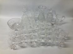 COLLECTION OF STUART CRYSTAL GLASSES, DECANTERS, BOWLS AND VASES ETC.
