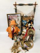 BOX OF RED INDIAN RELATED DOLLS,