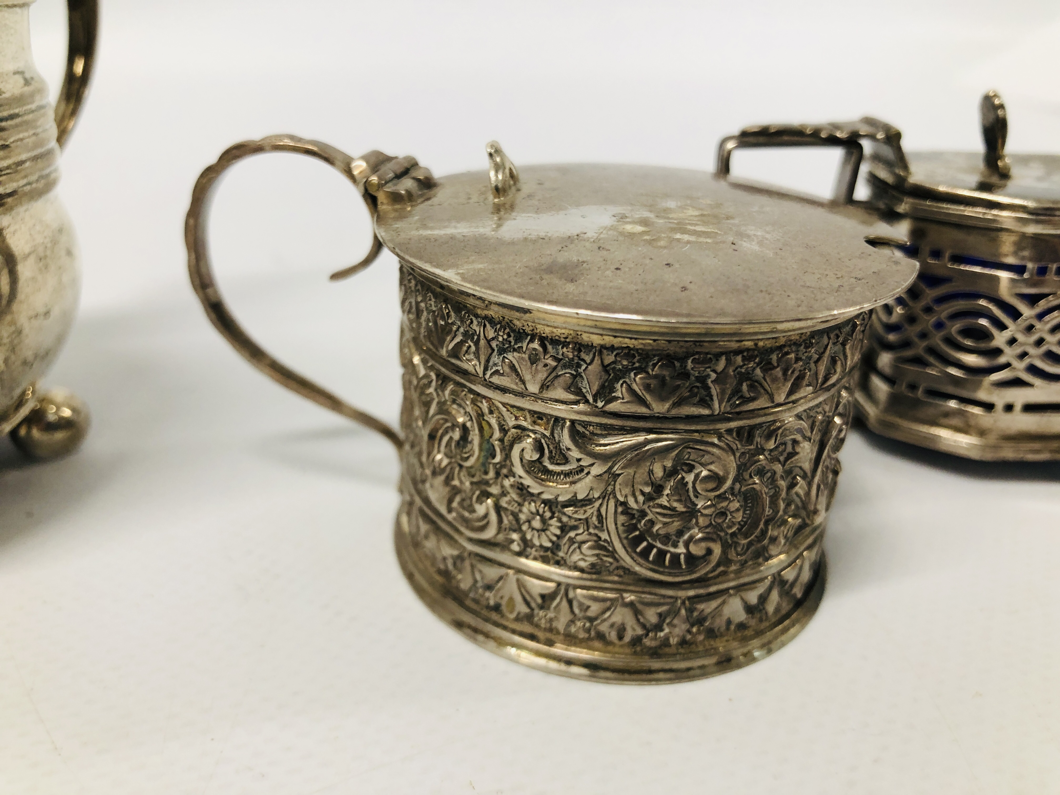 4 VARIOUS SILVER MUSTARDS, - Image 6 of 25