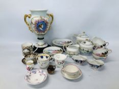 MODERN JAPANESE PART TEA SERVICE AND GROUP OF VARIOUS C19TH AND LATER POTTERY AND PORCELAIN ALONG