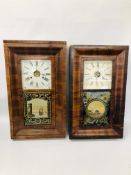 TWO AMERICAN MAHOGANY WALL CLOCKS - ONE JEROME & CO.