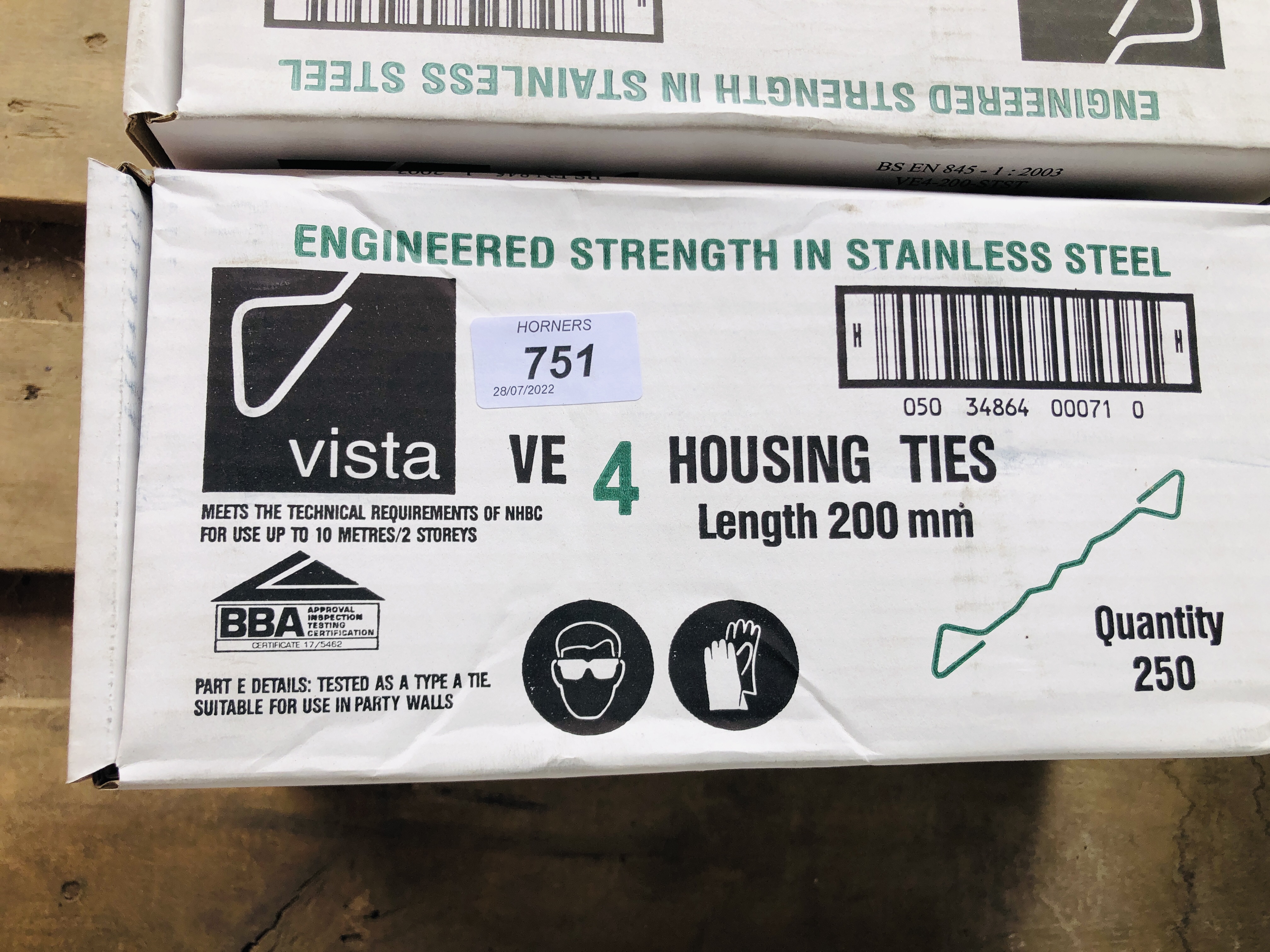 1000 VISTA VE 4 200MM HOUSING TIES - Image 2 of 2