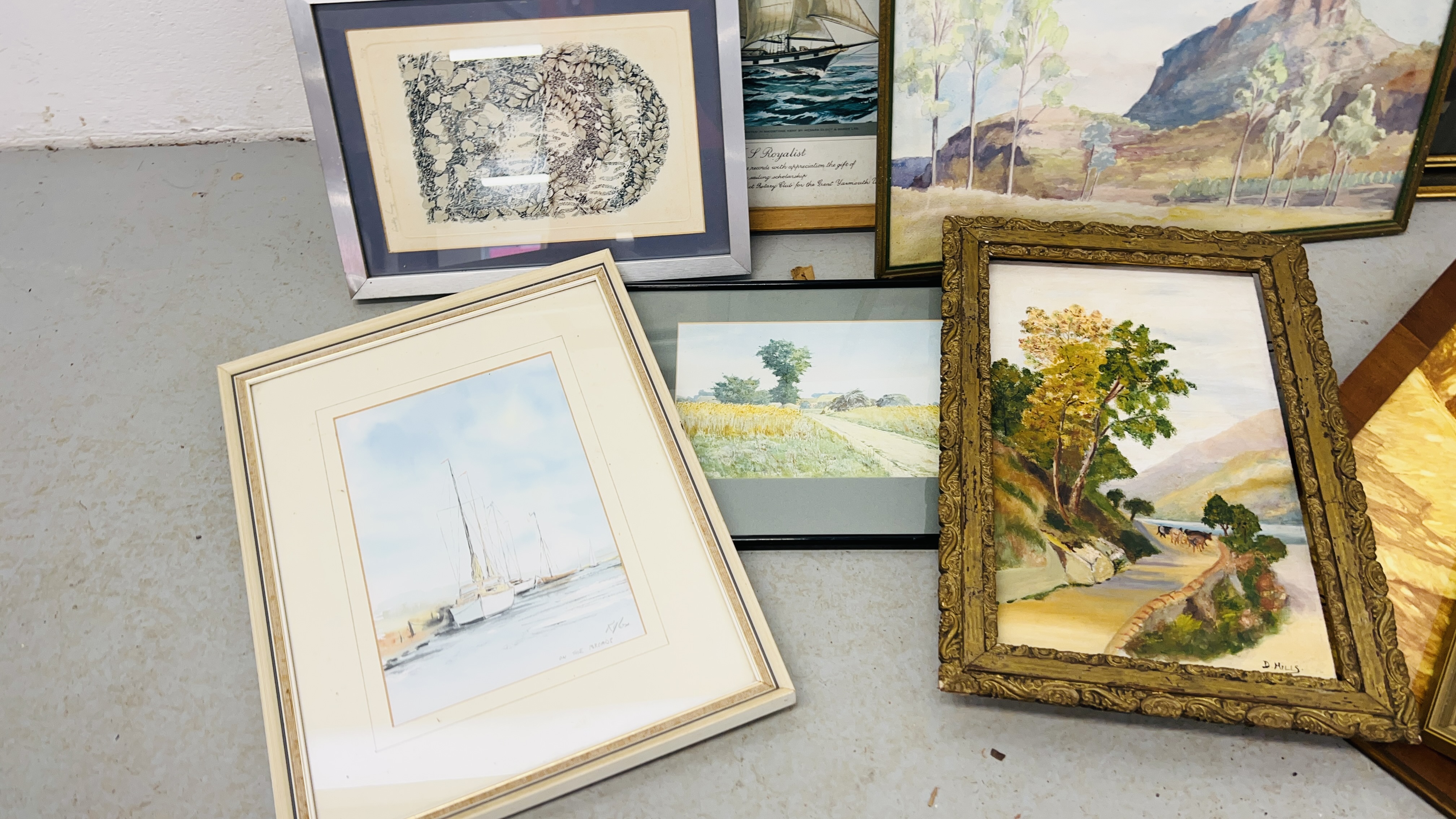 A GROUP OF VARIOUS PRINTS AND WATERCOLOURS C19TH AND LATER INCLUDING A PRINT BY JENNY TAPPING, - Image 4 of 6