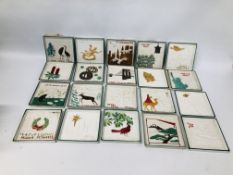COLLECTION OF 20 MIDON MID DON OTHMER CERAMIC CHRISTMAS CARD WALL TILES OF VARIOUS YEARS AND