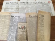 PACKET OF OLD NEWSPAPERS INCLUDING 1898 DAILY TELEGRAPH STILL WRAPPED AS POSTED TO CHIPPENHAM