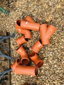A COLLECTION OF 10 110MM OSTENDORS KG UNDERGROUND PIPE FITTINGS