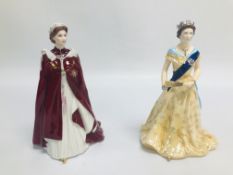 TWO ROYAL WORCESTER FIGURINES TO INCLUDE "IN CELEBRATION OF THE QUEEN'S 80th BIRTHDAY 2006" + "HM