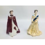 TWO ROYAL WORCESTER FIGURINES TO INCLUDE "IN CELEBRATION OF THE QUEEN'S 80th BIRTHDAY 2006" + "HM