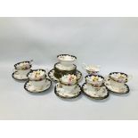 QUANTITY OF SHELLEY "FOLEY CHINA" 7442 FLORAL DECORATED TEAWARE 35 PIECES (SIGNS OF RESTORATION)