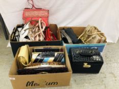 COLLECTION OF ASSORTED DESIGNER BRANDED HANDBAGS AND EVENING PURSES APPROX 16.