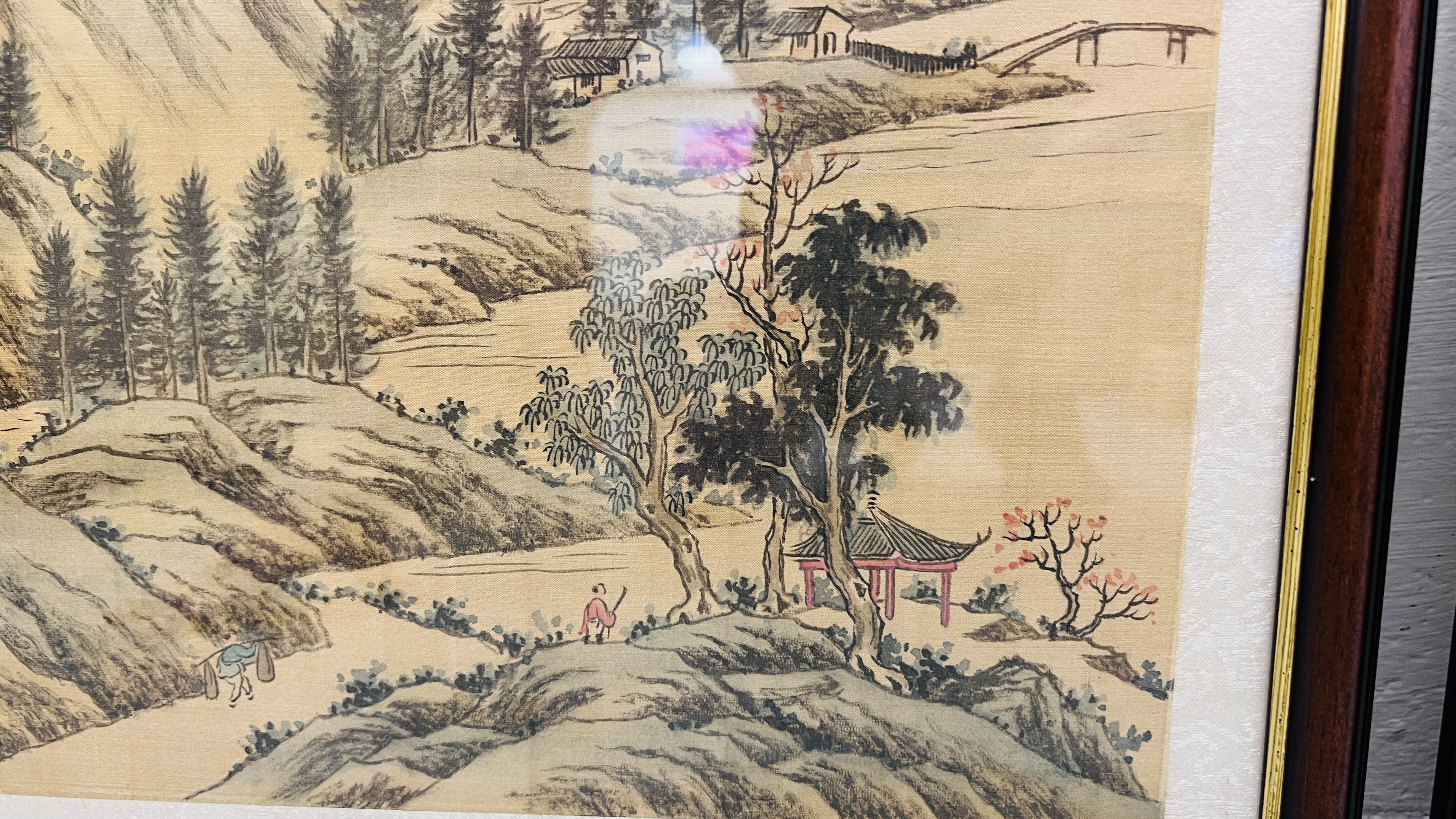 A SET OF THREE FRAMED AND MOUNTED CHINESE PAINTINGS ON SILK. - Image 8 of 8