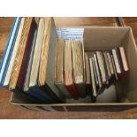 BOX WITH ALL WORLD STAMPS IN TWENTY TWO SMALL TO LARGE STOCKBOOKS