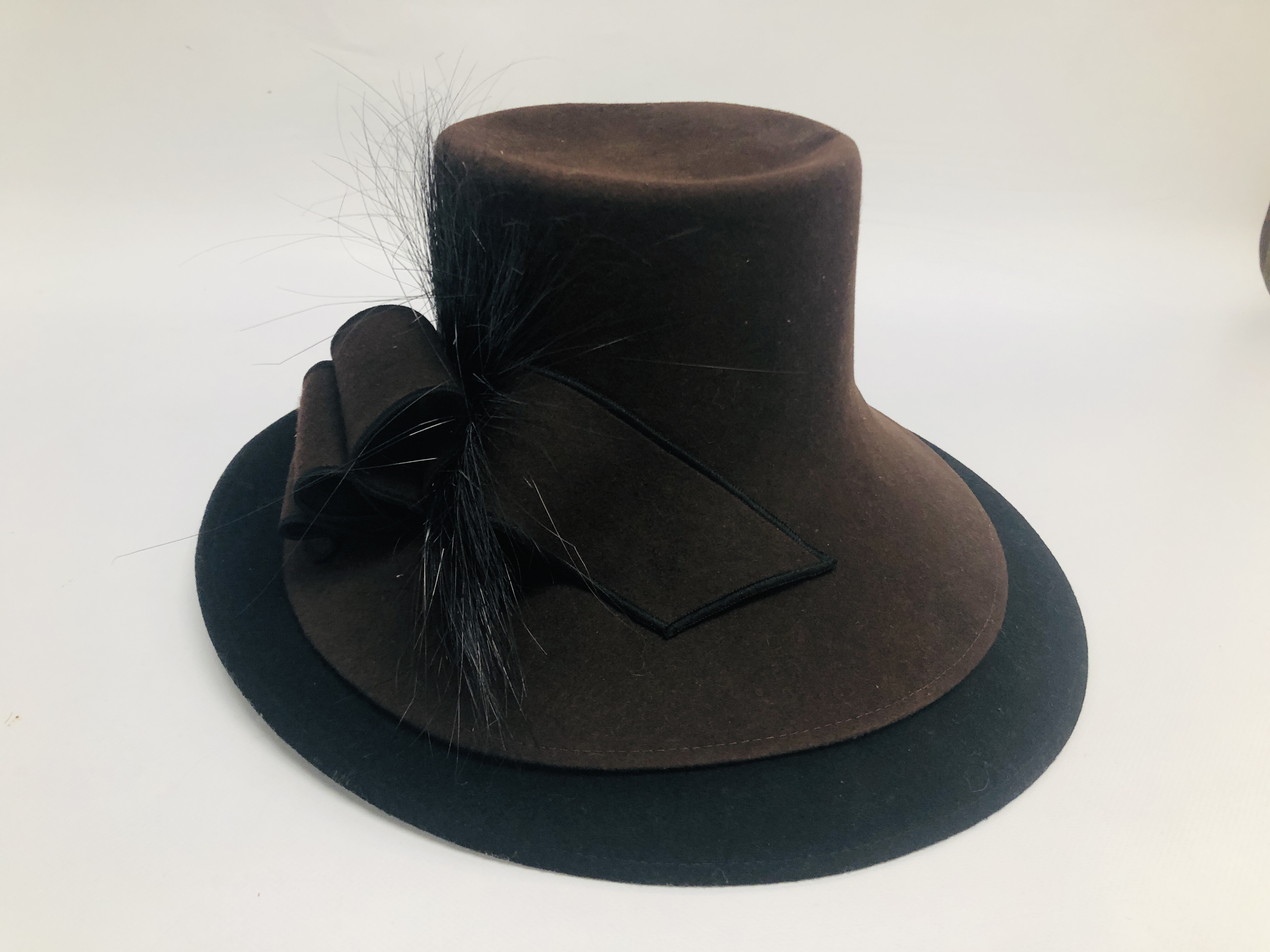 TWO DESIGNER BRANDED OCCASIONAL HATS TO INCLUDE HARRODS WHITELEY AND HEADWORKS BY GRAHAM GWYTHER. - Image 7 of 7