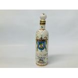 A HARD PASTE POLYCHROME ARMORIAL BOTTLE WITH STOPPER INSCRIBED "JOCKEY",