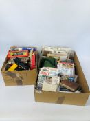 2 X BOXES OF ASSORTED RAILWAY RELATED COLLECTABLE'S TO INCLUDE TRACK SIDE BUILDINGS,
