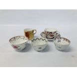 THREE NEWHALL TYPE TEA BOWLS,