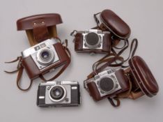 FOUR 35MM COMPACT FILM CAMERAS TO INCLUDE AGFA SILETTE WITH 45MM F2.