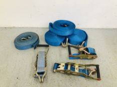 3 X 10 METRE RATCHET STRAPS WITH OTHER STRAP.