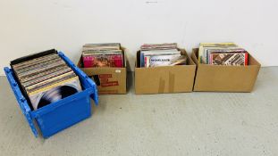 LARGE COLLECTION OF RECORDS IN FOUR BOXES (APPROX 250) TO INCLUDE BLACK SABBATH, PET SHOP BOYS,