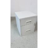 A MODERN METAL TWO DRAWER FILING CABINET W 40CM, D 40CM, H 51CM.