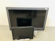 A 32" SONY BRAVIA TELEVISION ALONG WITH 16" ALBA TELEVISION - SOLD AS SEEN