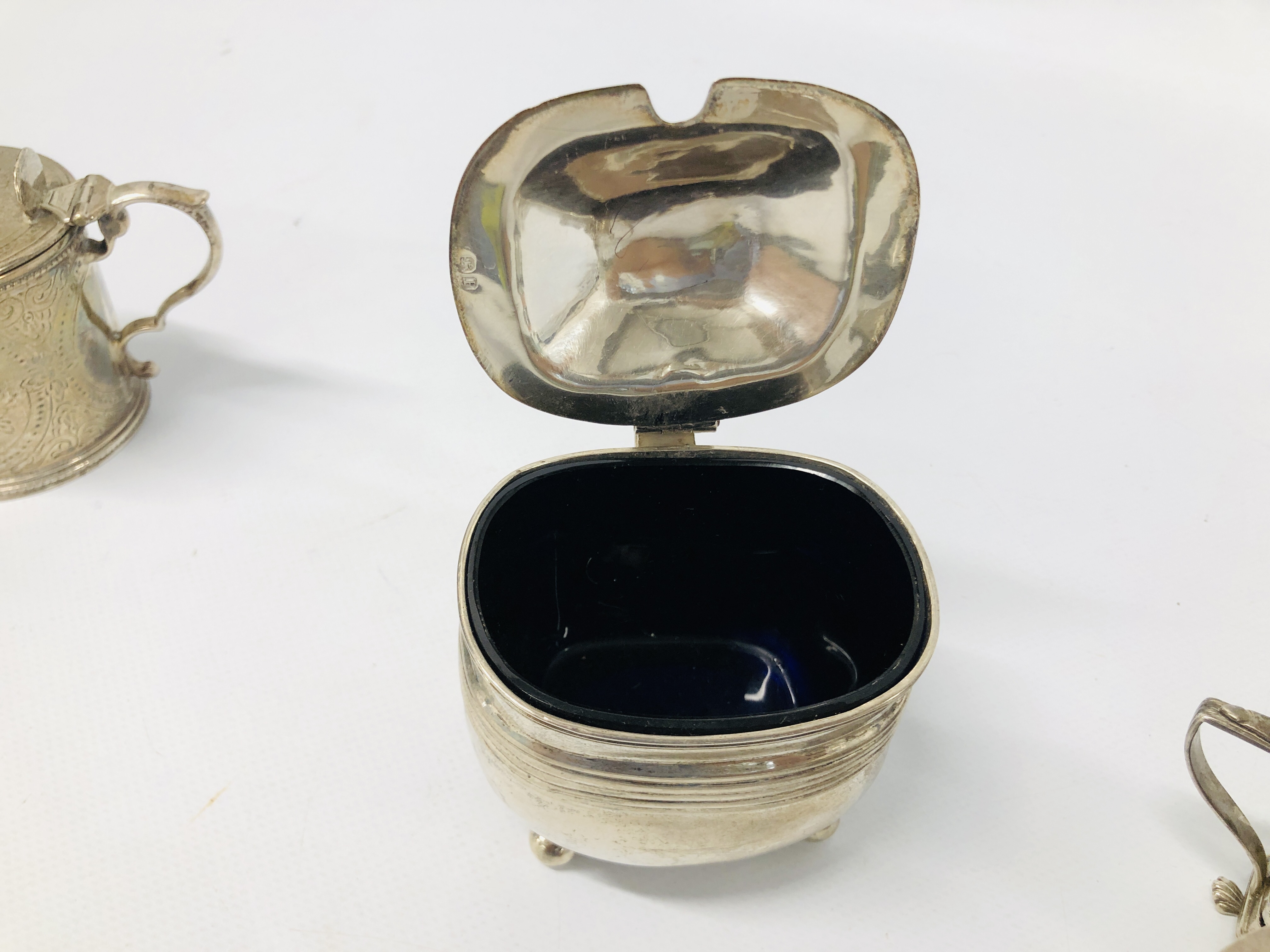 4 VARIOUS SILVER MUSTARDS, - Image 13 of 25