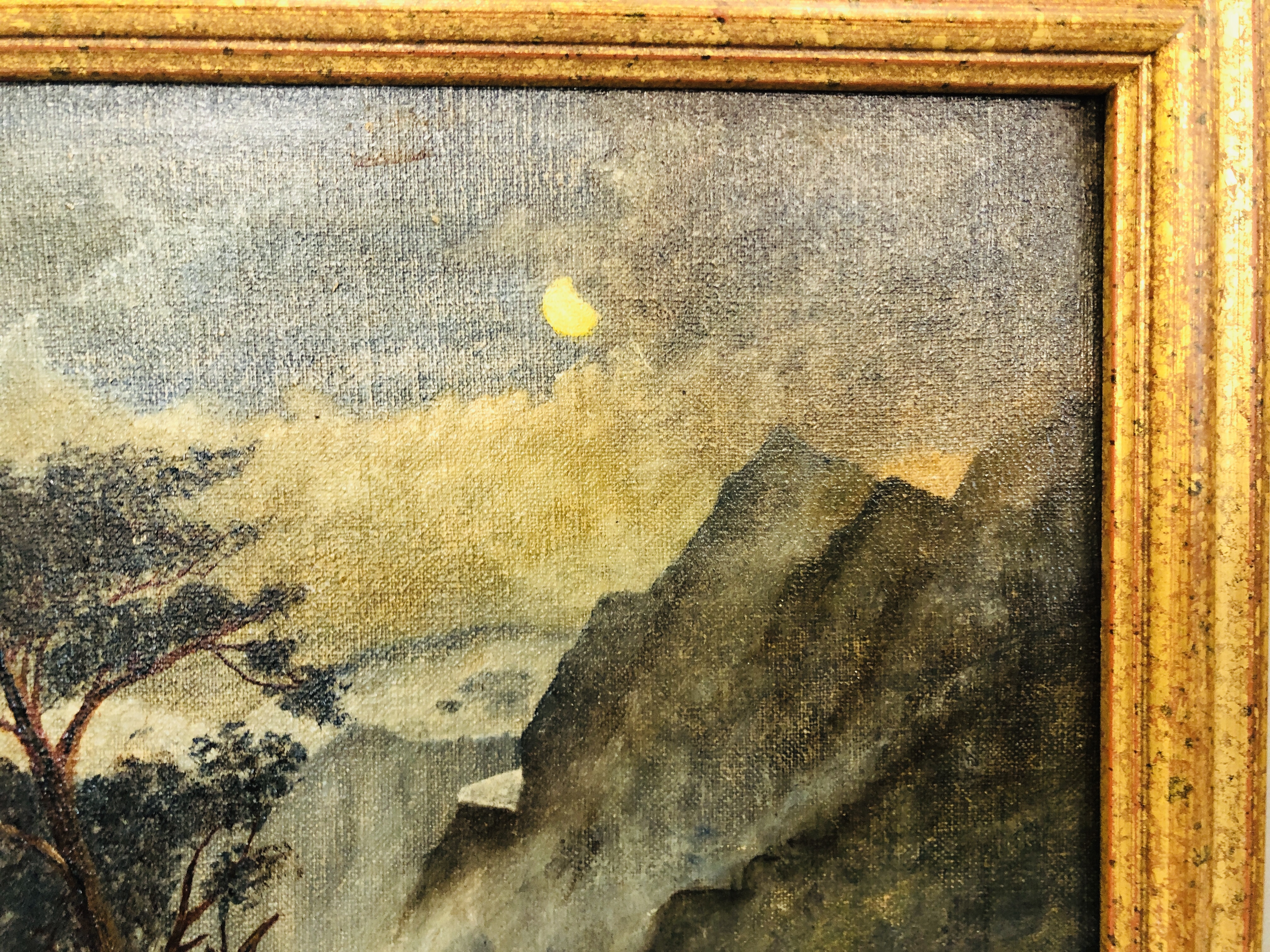 F. NOYMAN, A PAIR OF LANDSCAPES, A WATERFALL AND A NOCTURNE WITH MOUNTAINS, OIL ON CANVAS 30. - Image 5 of 15
