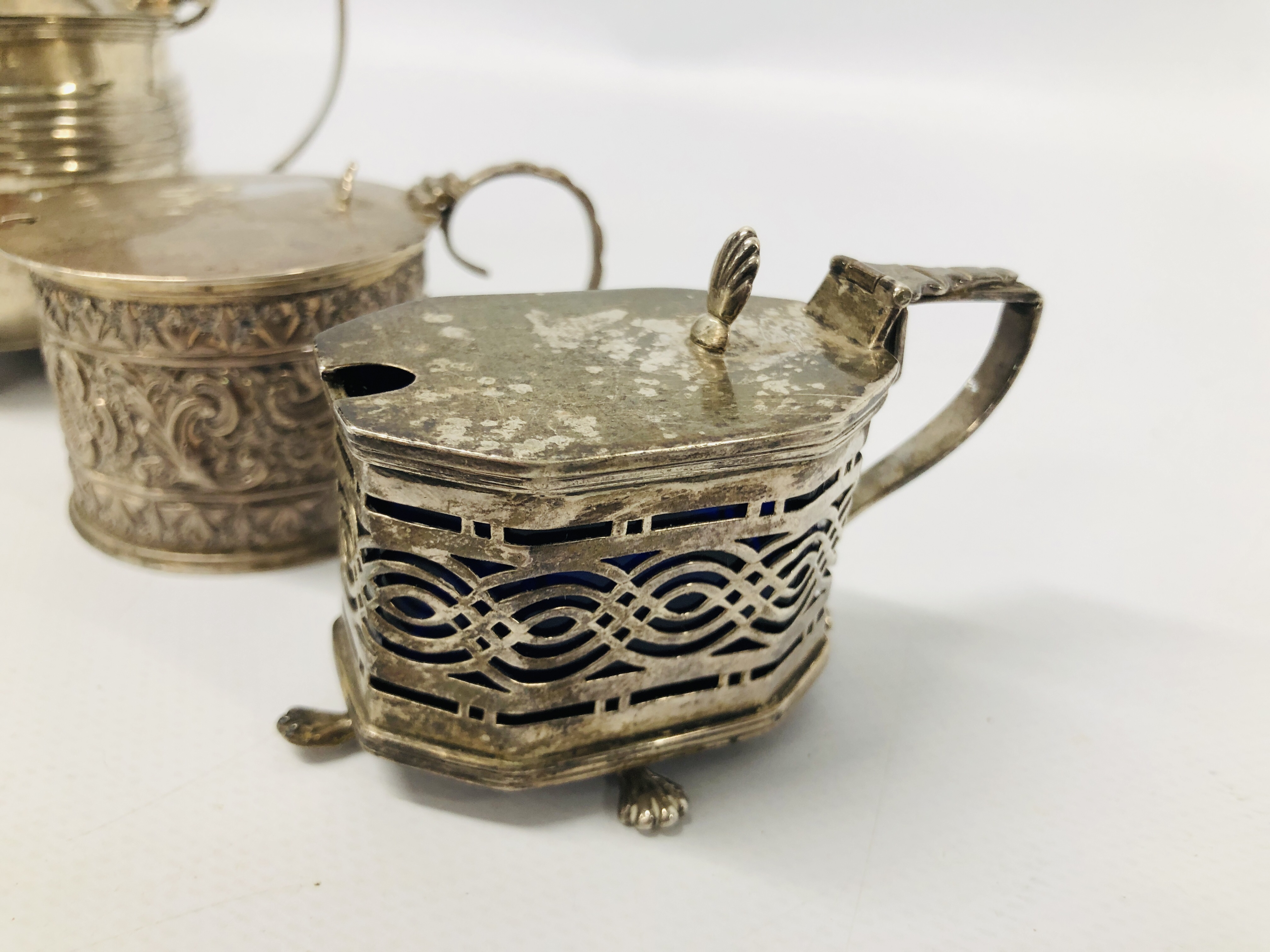 4 VARIOUS SILVER MUSTARDS, - Image 2 of 25