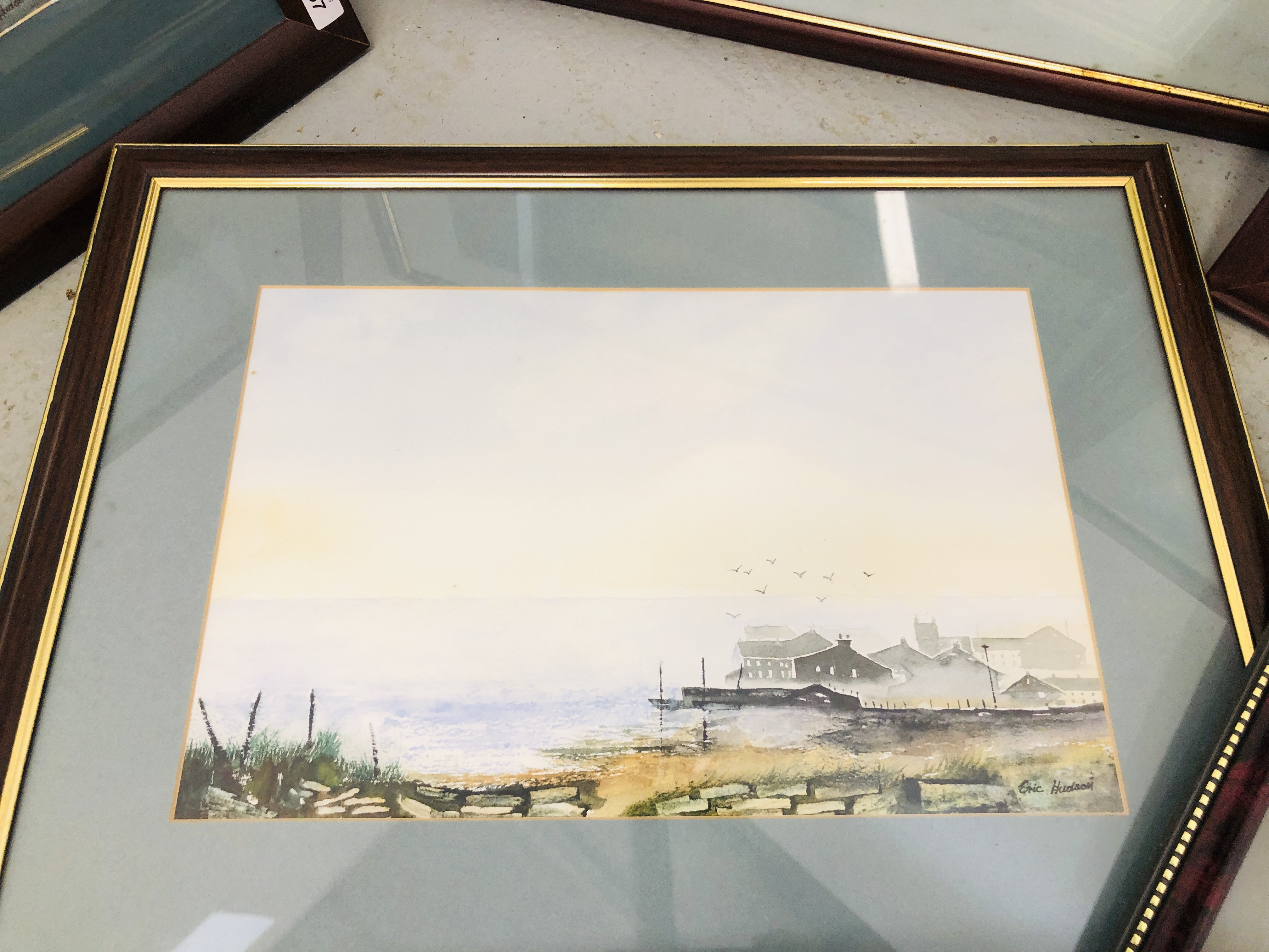 FRAMED ORIGINAL WATERCOLOURS DEPICTING RURAL LANDSCAPE SCENES BEARING SIGNATURE ERIC HUDSON ALONG - Image 5 of 9