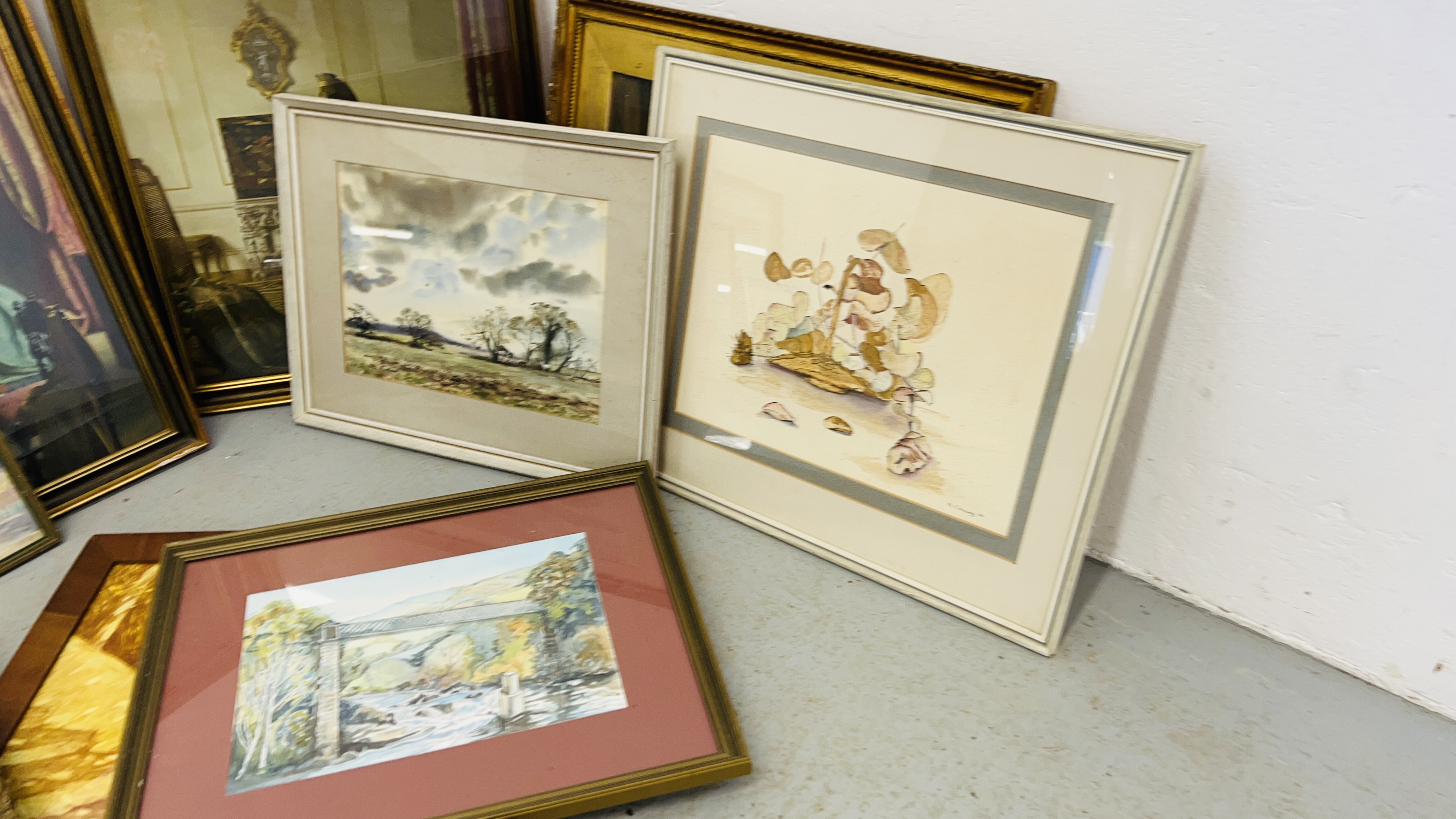 A GROUP OF VARIOUS PRINTS AND WATERCOLOURS C19TH AND LATER INCLUDING A PRINT BY JENNY TAPPING, - Image 2 of 6