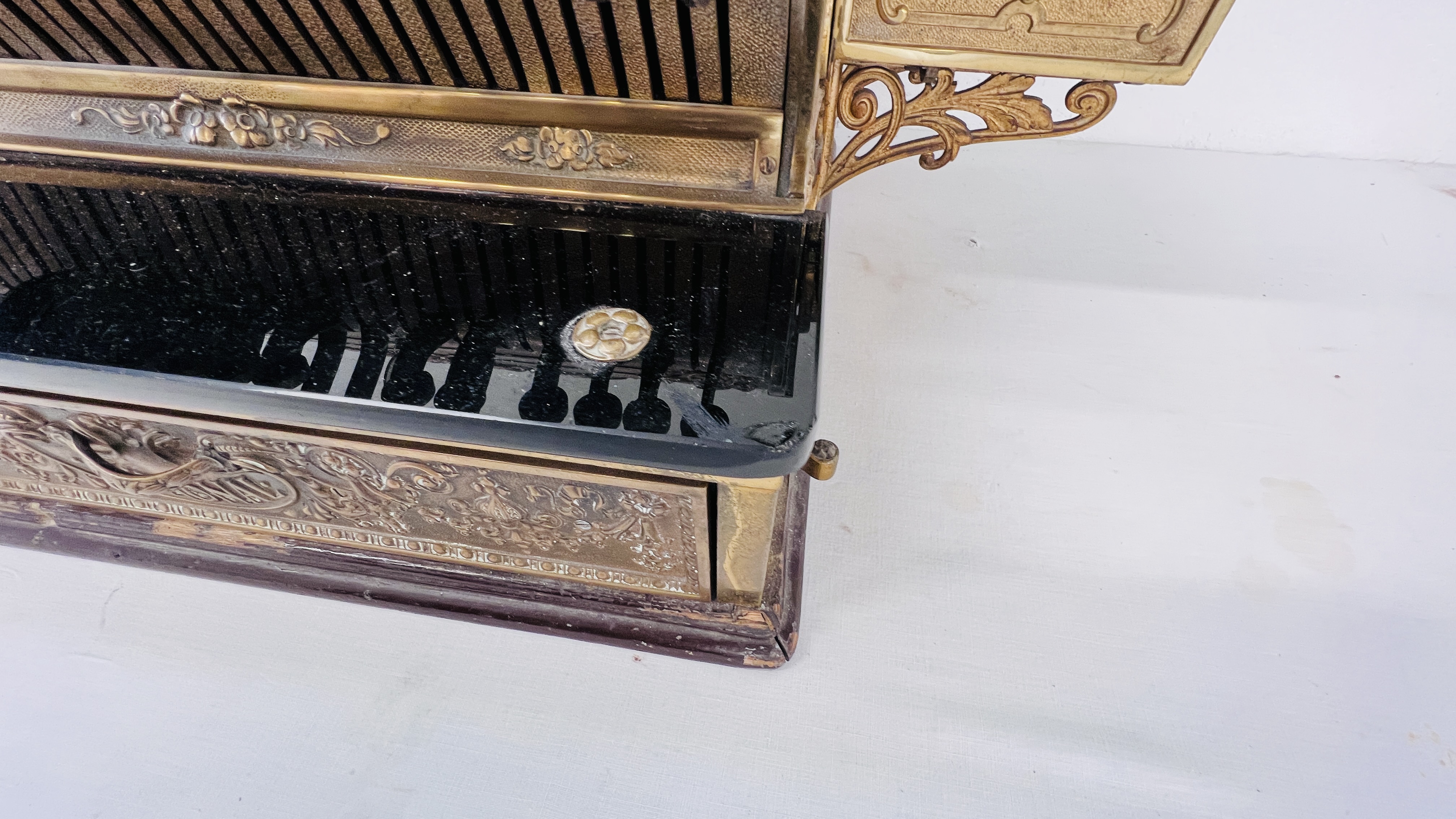 A LARGE 19TH CENTURY NATIONAL CASH REGISTER BRASS TILL - WIDTH 55CM BEARING PLAQUE S4504131358-G. - Image 23 of 23