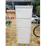 A STEEL FOUR DRAWER FILING CABINET