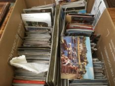 BOX OF OLD TO MODERN POSTCARDS