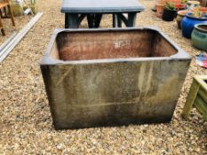 GALVANISED WATER TANK LENGTH 91CM. WIDTH 62CM. HEIGHT 58CM.