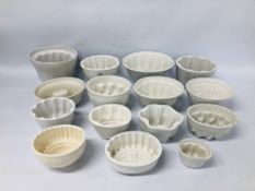 15 X ASSORTED VINTAGE STONEWARE JELLY MOULDS