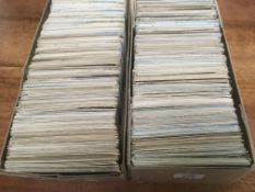 TWO BOXES OF MIXED POSTCARDS, MAINLY UK VIEWS, MANY c1950-70's PERIOD (1500+).