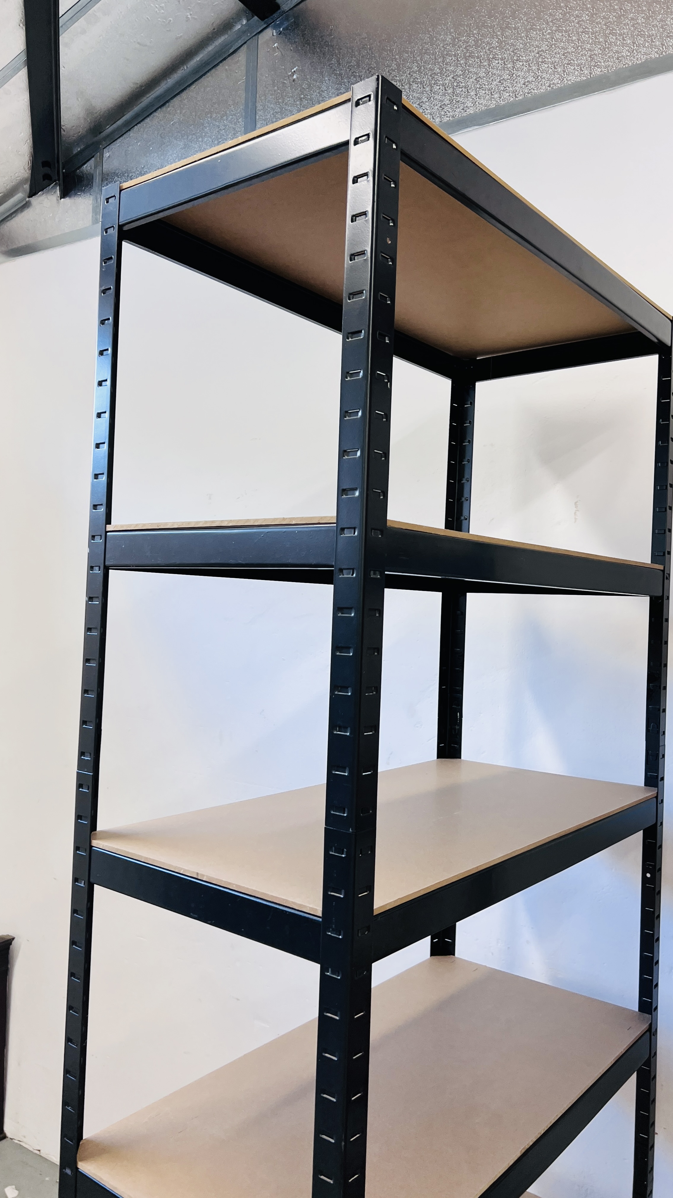 2 X STEEL ADJUSTABLE WORKSHOP SHELVING UNITS W 90CM, D 45CM, H 223CM. - Image 2 of 5