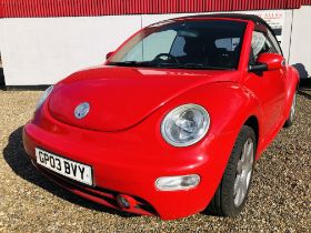 VOLKSWAGEN BEETLE CABRIOLET CONVERTIBLE - GP03 BVY. FIRST REG: 23.05.2003. RED. 1984cc. PETROL.