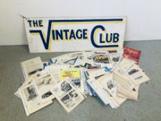 A "THE VINTAGE WOODEN SIGN" ALONG WITH VINTAGE AUTO CAR ADVERT.